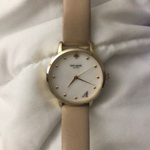 Kate spade initial letter A tan gold watch